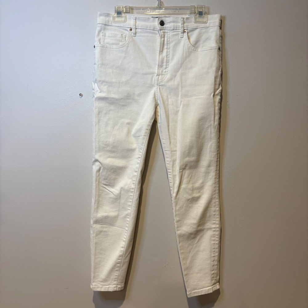 EVERLANE‎ High Rise Skinny Jeans Women White Cotton Blend Size 30 Ankle